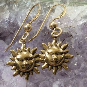 Face Sun Dangle Earrings.